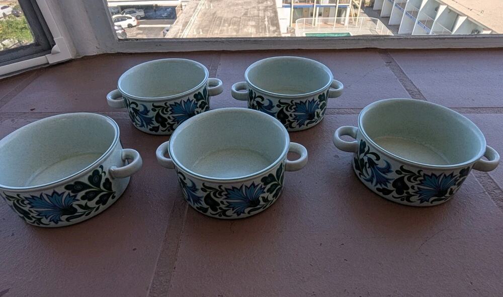 Midwinter Stonehenge Caprice 1.5 Cup Soup Cups/Casserole Dishes, 2 Handles Set 5